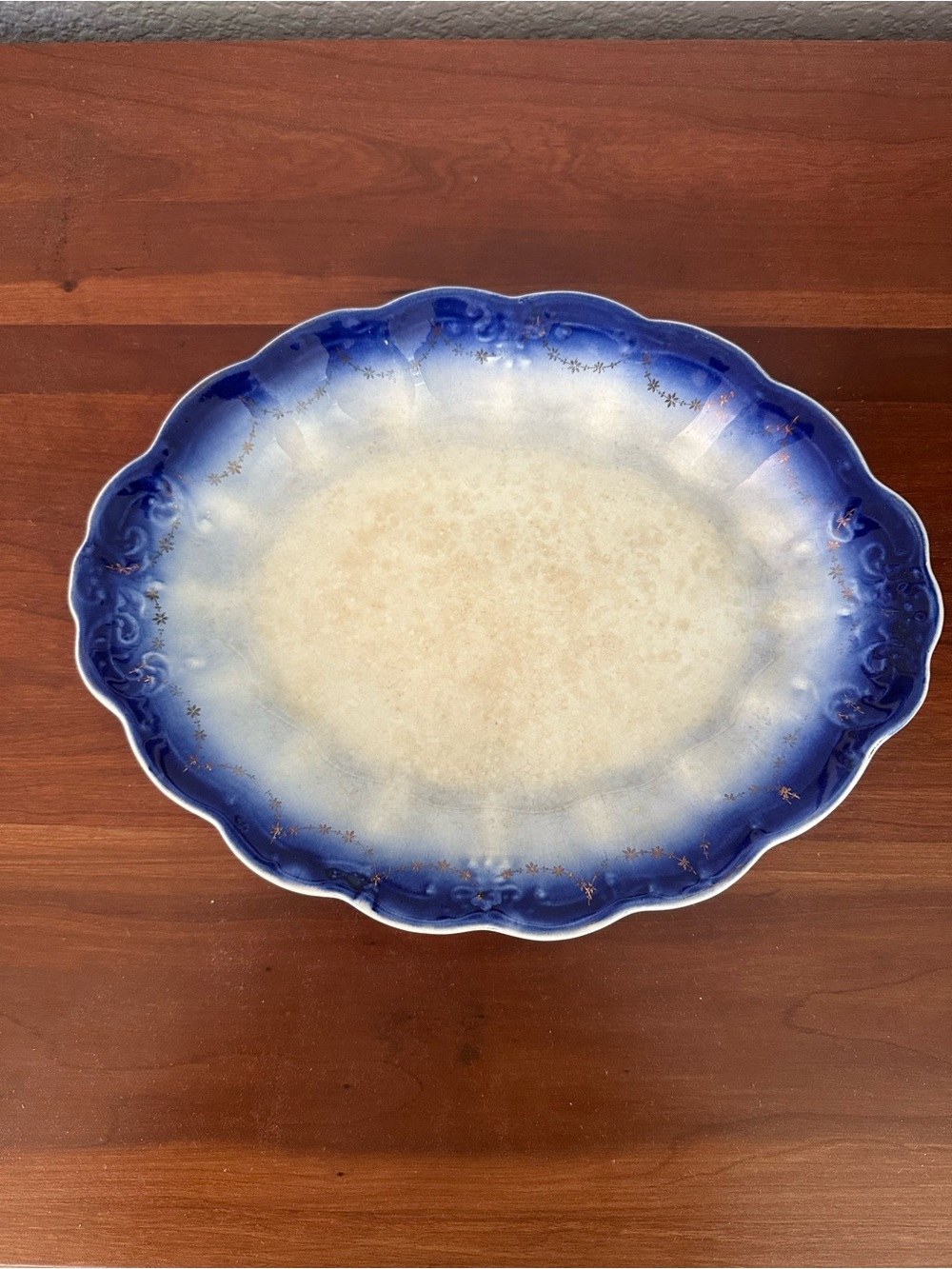 Antique La Française Scalloped Serving Platter